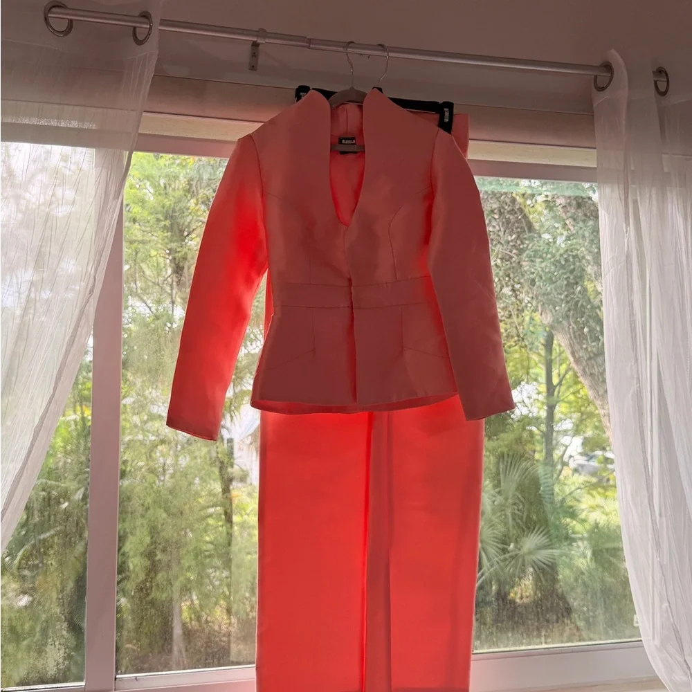 Designers Originals Neon Pink Blazer and Pants Set - Picture 2 of 2